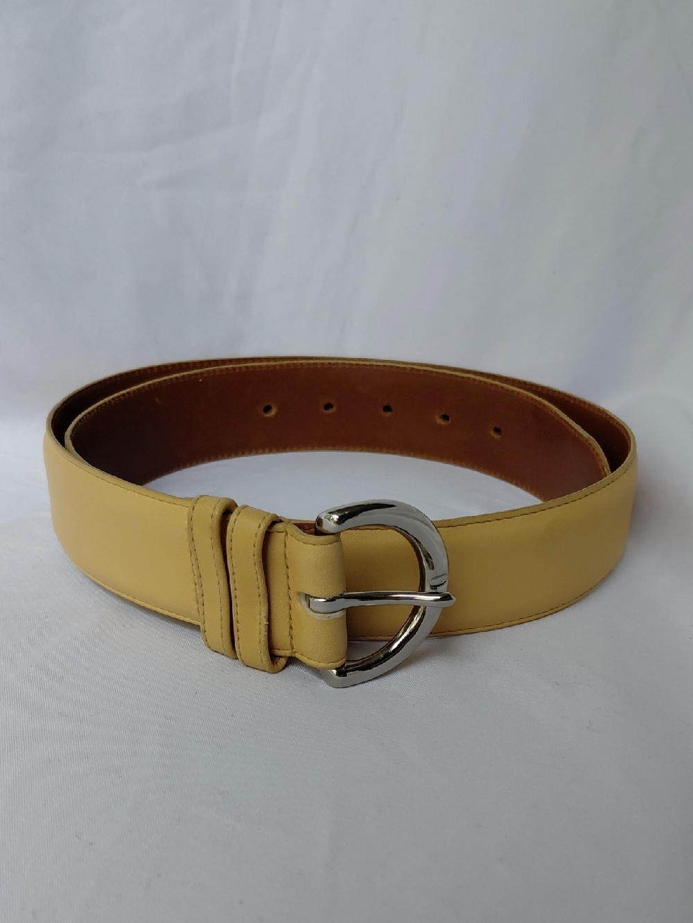 Coach Vintage Belt Pale Yellow Maize  8500 Series Genuine Leather Women's L